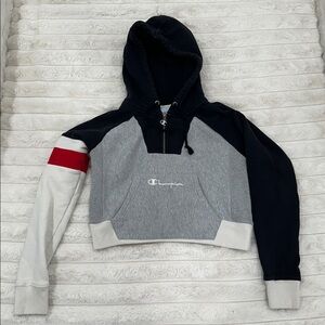 Champion Women's Tri-Color Hoodie - Gray, Black, Red